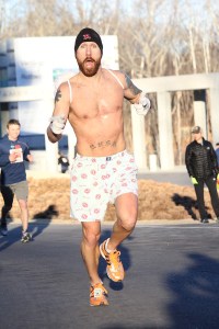 My running coach in his Cupid getup at the race on Saturday